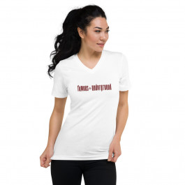 Womans Wine Red Logo V-Neck T-Shirt